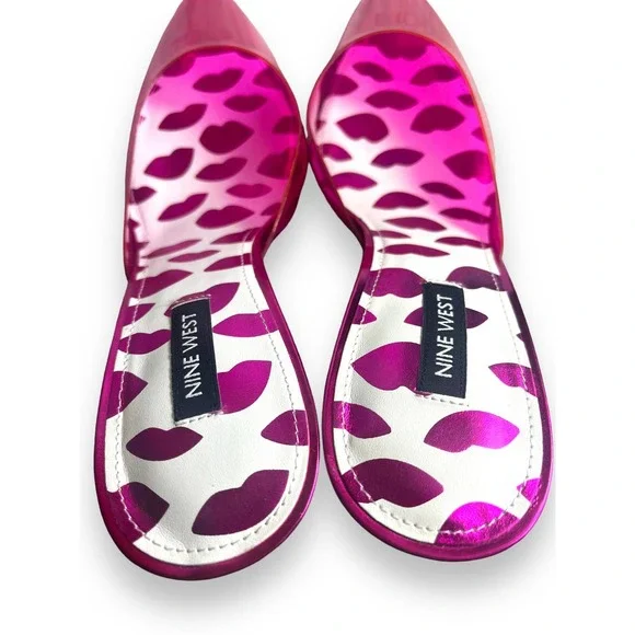 Nine West HOTT Clear Plastic Mule Heels Pumps | Barbie Hot Pink | Womens 8.5 NEW - Picture 6 of 16